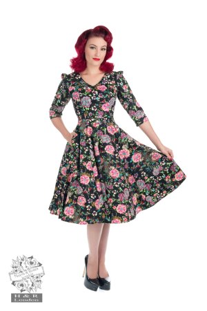 Romantic Bloom Â¾ Sleeves Swing Dress ONLY 8.10.16